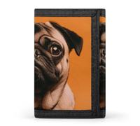 FZQVSGW Color Skull Pictures Trifold Wallet Coin Purse With 8 Card Slots Credit Card Holder Divided Billfold Wallet, A Pug, One Size, Modern