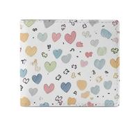 FZQVSGW Colorful Fruit Print Wallet, Leather Bifold Wallet, Slim And Stylish PU Card Holder, Small Coin Purse, Contains Many Hearts, One Size