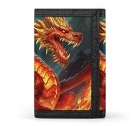 FZQVSGW Cute Elephant_80395810 Trifold Wallet Coin Purse With 8 Card Slots Credit Card Holder Divided Billfold Wallet, Dragon King in Fire, One Size, Modern