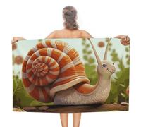 FZQVSGW Cute Snail Beach Towel, Soft Absorbent Bath Towel, Travel Sand Free Towels, Lightweight Pool Towels, Adults Swimming Towel for Beach Gym Sports 31" X 51"