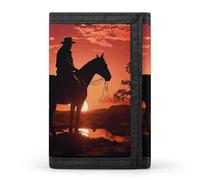 FZQVSGW Eastern Bluebird Trifold Wallet Coin Purse With 8 Card Slots Credit Card Holder Divided Billfold Wallet, Cowboy West, One Size, Modern