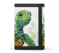 FZQVSGW Funny Green Frogs Trifold Wallet Coin Purse With 8 Card Slots Credit Card Holder Divided Billfold Wallet, Cartoon Turtle Pattern, One Size, Modern