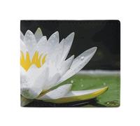 FZQVSGW German Shepherd Dog Wallet, Leather Bifold Wallet, Slim And Stylish PU Card Holder, Small Coin Purse, White water lily, One Size