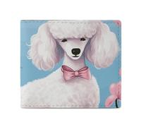 FZQVSGW German Shepherd Dog Wallet, Leather Bifold Wallet, Slim And Stylish PU Card Holder, Small Coin Purse, Poodles Dogs, One Size