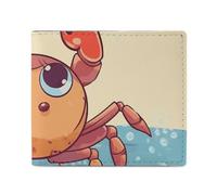 FZQVSGW German Shepherd Dog Wallet, Leather Bifold Wallet, Slim And Stylish PU Card Holder, Small Coin Purse, Summer cartoon crab, One Size