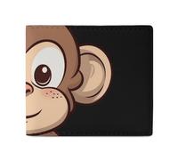 FZQVSGW Gradient Watermelon Wallet, Leather Bifold Wallet, Slim And Stylish PU Card Holder, Small Coin Purse, Cartoon brown monkey, One Size