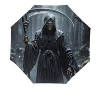 FZQVSGW Grim Reaper Umbrellas for Rain Portable Travel Umbrellas Lightweight Automatic Windproof Folding Umbrella Compact Outdoor Beach Umbrella for Women, Men