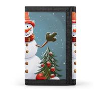 FZQVSGW Harp Seal Painting Trifold Wallet Coin Purse With 8 Card Slots Credit Card Holder Divided Billfold Wallet, Christmas Snowman, One Size, Modern