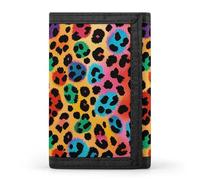 FZQVSGW Hot Air Balloon Pattern Trifold Wallet Coin Purse With 8 Card Slots Credit Card Holder Divided Billfold Wallet, Colorful leopard, One Size, Modern