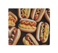 FZQVSGW Leather Wallet for Men Dachshund Hot Air Balloon Bifold Wallet PU Card Holder Small Credit Card Holder Stylish Small Coin Purse for Women, Fun Food Hot Dogs, One Size