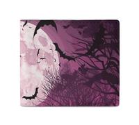 FZQVSGW Leather Wallet for Men Mountains And Rivers Bifold Wallet PU Card Holder Small Credit Card Holder Stylish Small Coin Purse for Women, Purple Moon, One Size