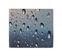 FZQVSGW Leather Wallet for Men New Year Tiger Logo Design Bifold Wallet PU Card Holder Small Credit Card Holder Stylish Small Coin Purse for Women, Rain Drops on Glass, One Size