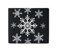 FZQVSGW Leather Wallet for Men Tiger Colorful Sunset Bifold Wallet PU Card Holder Small Credit Card Holder Stylish Small Coin Purse for Women, White Snowflake, One Size