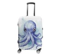 FZQVSGW Luggage Cover for Travel Blue Little Octopus Fashion Luggage Covers Washable Stretch Suitcases Protector Fits 19-32 Inch Luggage, white, XL