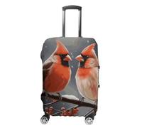 FZQVSGW Luggage Cover for Travel Cute Cardinal Birds Fashion Luggage Covers Washable Stretch Suitcases Protector Fits 19-32 Inch Luggage, white, Small