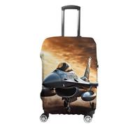 FZQVSGW Luggage Cover for Travel Falcon Fighter Fashion Luggage Covers Washable Stretch Suitcases Protector Fits 19-32 Inch Luggage, white, Small