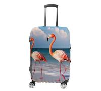 FZQVSGW Luggage Cover for Travel, Flamingo On The Beach Fashion Luggage Covers, Washable Stretch Suitcases Protector Fits 19-32 Inch Luggage, white, XL