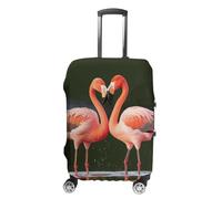 FZQVSGW Luggage Cover for Travel Flamingos Kiss in The Lake Fashion Luggage Covers Washable Stretch Suitcases Protector Fits 19-32 Inch Luggage, white, L