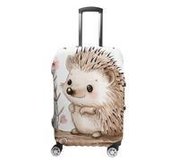 FZQVSGW Luggage Cover for Travel, Hedgehog Sitting on Top Fashion Luggage Covers, Washable Stretch Suitcases Protector Fits 19-32 Inch Luggage, white, L
