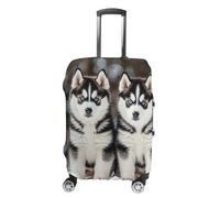 FZQVSGW Luggage Cover for Travel Husky Puppies Dogs Fashion Luggage Covers Washable Stretch Suitcases Protector Fits 19-32 Inch Luggage, white, L
