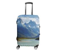FZQVSGW Luggage Cover for Travel Mountains And Rivers Fashion Luggage Covers Washable Stretch Suitcases Protector Fits 19-32 Inch Luggage, white, M