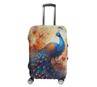 FZQVSGW Luggage Cover for Travel Peacock Fashion Luggage Covers Washable Stretch Suitcases Protector Fits 19-32 Inch Luggage, white, Small