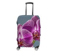 FZQVSGW Luggage Cover for Travel Purple Orchids Print Fashion Luggage Covers Washable Stretch Suitcases Protector Fits 19-32 Inch Luggage, white, L
