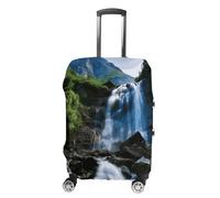 FZQVSGW Luggage Cover for Travel Scenic Mountain Waterfall Fashion Luggage Covers Washable Stretch Suitcases Protector Fits 19-32 Inch Luggage, white, Small