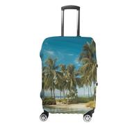 FZQVSGW Luggage Cover for Travel Tropical Coconut Trees Beach Fashion Luggage Covers Washable Stretch Suitcases Protector Fits 19-32 Inch Luggage, white, M