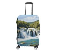 FZQVSGW Luggage Cover for Travel Waterfalls on Krka River Fashion Luggage Covers Washable Stretch Suitcases Protector Fits 19-32 Inch Luggage, white, M