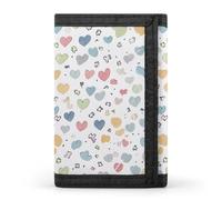FZQVSGW Maldives Holidays Trifold Wallet Coin Purse With 8 Card Slots Credit Card Holder Divided Billfold Wallet, Contains Many Hearts, One Size, Modern