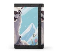 FZQVSGW Merry Christmas Santa's Gift Trifold Wallet Coin Purse With 8 Card Slots Credit Card Holder Divided Billfold Wallet, Llama, One Size, Modern