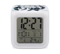 FZQVSGW Native American Dream Catcher Alarm Clock Led Display Alarm for Bedroom Smart Digital Alarms with 7 Color NightLight Small Night Light Clock for Heavy Sleepers Simple Operation