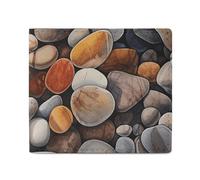 FZQVSGW Orange Background with Horse Head Wallet, Leather Bifold Wallet, Slim And Stylish PU Card Holder, Small Coin Purse, Rocks and Pebbles, One Size