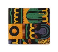 FZQVSGW Planet Stars And Galaxy Wallet, Leather Bifold Wallet, Slim And Stylish PU Card Holder, Small Coin Purse, African Ethnic Pattern, One Size
