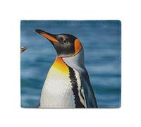 FZQVSGW Planet Stars And Galaxy Wallet, Leather Bifold Wallet, Slim And Stylish PU Card Holder, Small Coin Purse, Penguin and sea, One Size