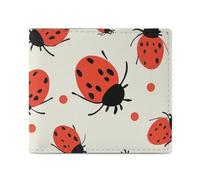 FZQVSGW Pomeranians Puppies And Point Wallet, Leather Bifold Wallet, Slim And Stylish PU Card Holder, Small Coin Purse, Ladybugs Pattern Infinite Speckled, One Size