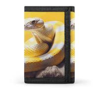 FZQVSGW Santa Claus Xmas Gifts Trifold Wallet Coin Purse With 8 Card Slots Credit Card Holder Divided Billfold Wallet, Yellow and White Python, One Size, Modern