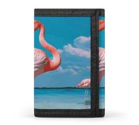 FZQVSGW Sea Sunset Flying Dragon Trifold Wallet Coin Purse With 8 Card Slots Credit Card Holder Divided Billfold Wallet, Flamingo in Water, One Size, Modern