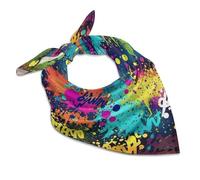 FZQVSGW Silk Scarf Ancient Egyptians Head Scarf for Women Small Square Scarf Lightweight Neckerchief, Colorful Spray Pattern, 18"x18"
