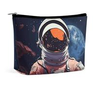 FZQVSGW Small Cosmetic Bag Elegant Roomy Candy Canes Makeup Bags Portable Zipper Pouch Lipstick Bag Travel Toiletry Bag for Best Friend Gift, Cool Man in Outer Space Galaxy, One Size