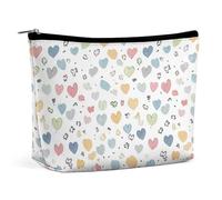 FZQVSGW Small Cosmetic Bag Elegant Roomy Cat Under Blanket Makeup Bags Portable Zipper Pouch Lipstick Bag Travel Toiletry Bag for Best Friend Gift, Contains Many Hearts, One Size