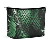 FZQVSGW Small Cosmetic Bag Elegant Roomy Falcon Fighter Makeup Bags Portable Zipper Pouch Lipstick Bag Travel Toiletry Bag for Best Friend Gift, Green Snakeskin, One Size
