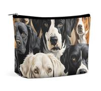 FZQVSGW Small Cosmetic Bag Elegant Roomy Falcon Fighter Makeup Bags Portable Zipper Pouch Lipstick Bag Travel Toiletry Bag for Best Friend Gift, Black and White Dog, One Size