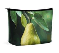 FZQVSGW Small Cosmetic Bag Elegant Roomy Green Sea Blue Seaweed Makeup Bags Portable Zipper Pouch Lipstick Bag Travel Toiletry Bag for Best Friend Gift, Pears on the Tree, One Size
