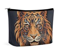 FZQVSGW Small Cosmetic Bag Elegant Roomy Green Sea Blue Seaweed Makeup Bags Portable Zipper Pouch Lipstick Bag Travel Toiletry Bag for Best Friend Gift, New year tiger logo design, One Size