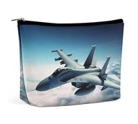 FZQVSGW Small Cosmetic Bag Elegant Roomy Halloween Goth Makeup Bags Portable Zipper Pouch Lipstick Bag Travel Toiletry Bag for Best Friend Gift, Aircraft Fighter Jets, One Size