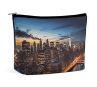 FZQVSGW Small Cosmetic Bag Elegant Roomy Hammerhead Sharks Makeup Bags Portable Zipper Pouch Lipstick Bag Travel Toiletry Bag for Best Friend Gift, New York City Scenery, One Size