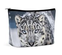 FZQVSGW Small Cosmetic Bag Elegant Roomy Hammerhead Sharks Makeup Bags Portable Zipper Pouch Lipstick Bag Travel Toiletry Bag for Best Friend Gift, Blue eyed snow leopard, One Size