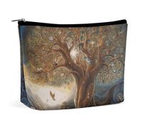 FZQVSGW Small Cosmetic Bag Elegant Roomy Italy-Tuscan Makeup Bags Portable Zipper Pouch Lipstick Bag Travel Toiletry Bag for Best Friend Gift, Tree of Life, One Size